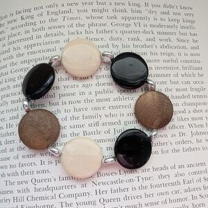Elegant Black and Brown Beaded Bracelet